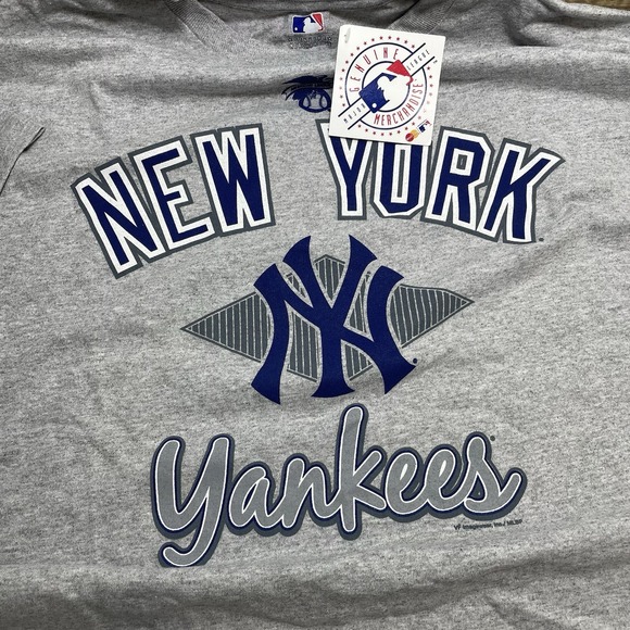 New York Yankees NY T Shirt Mens XL Grey MLB American League Genuine Merchendise - Picture 1 of 7